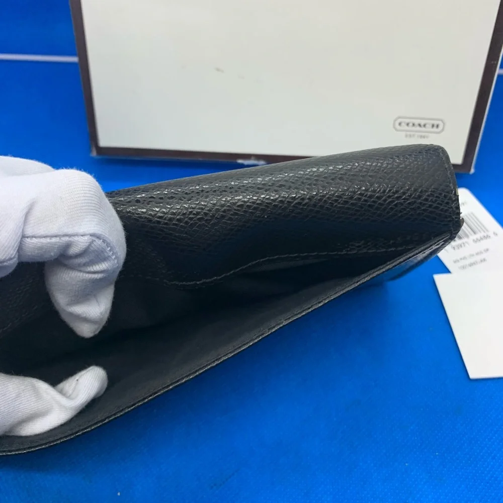 Coach black pebbled‎ leather wallet - Picture 5 of 7